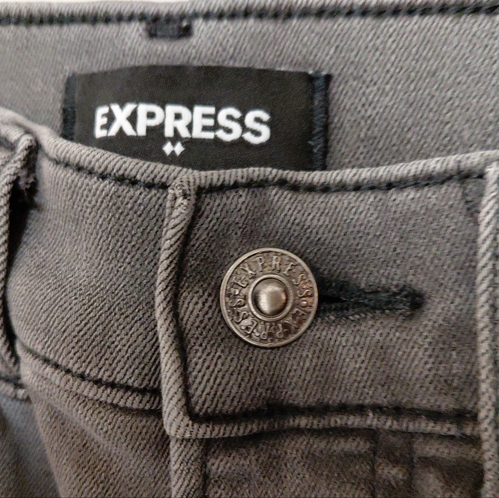 Express Super Highrise Grey Mom Jeans Size 0 Regular - Picture 4 of 12